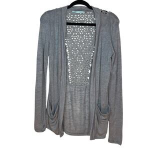 Maurices Gray Open-Front Cardigan